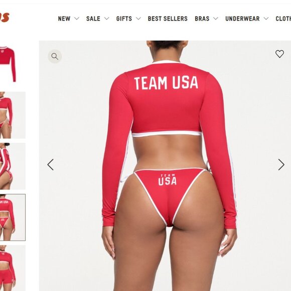 SKIMS FOR TEAM USA - SIGNATURE SWIM OLYMPIC LONG SLEEVE CROPPED T-SHIRT - Picture 4 of 5